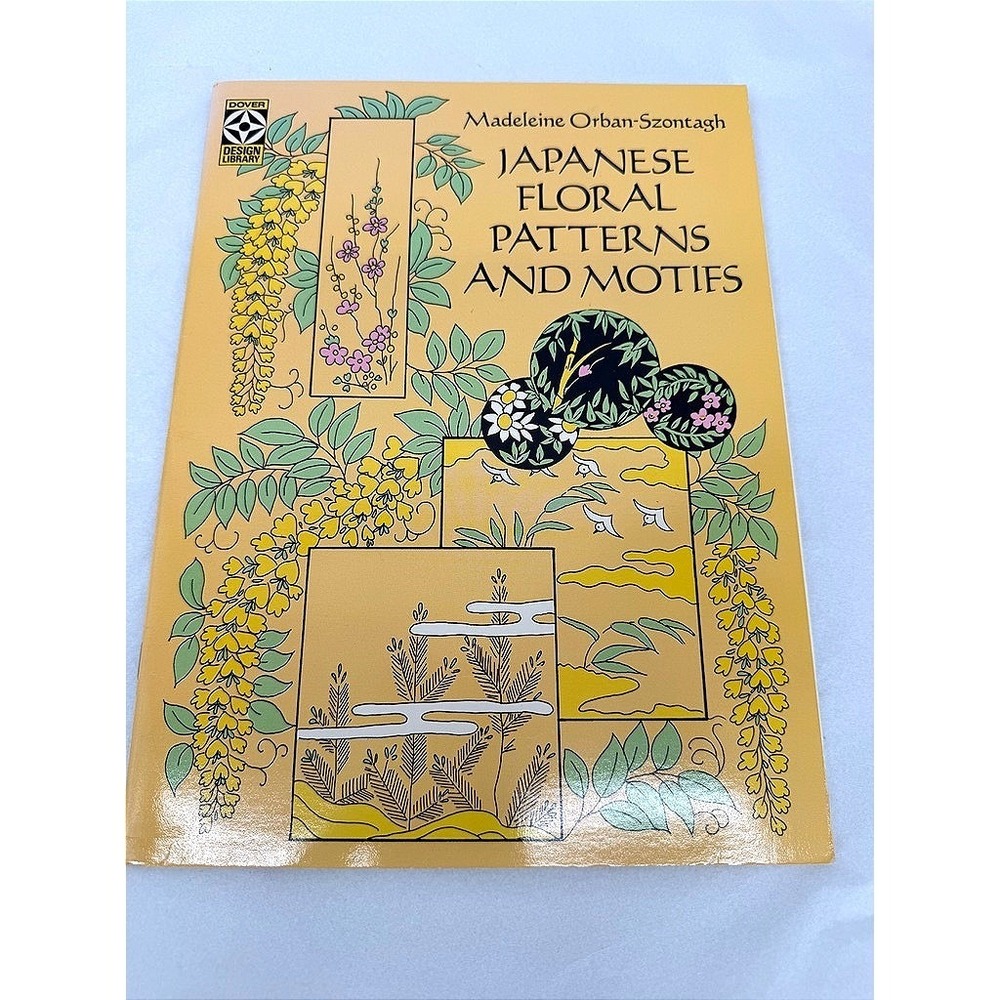 Japanese Floral Patterns & Motifs Paperback Art Design Book Dover GOOD copy